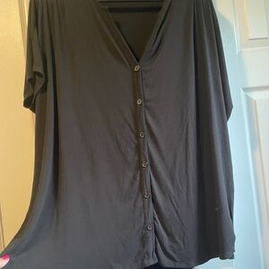Short sleeve button up black tshirt